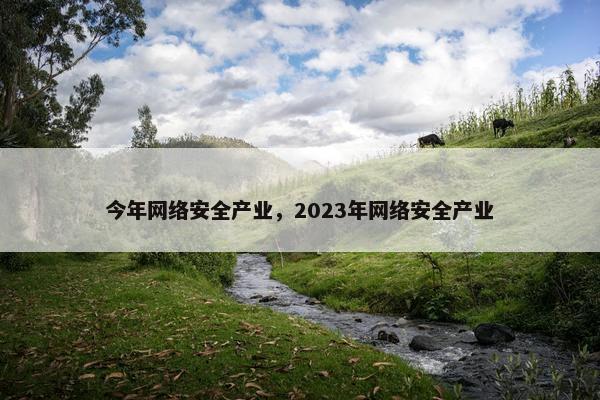 今年网络安全产业，2023年网络安全产业