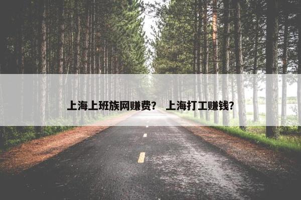 上海上班族网赚费？ 上海打工赚钱？