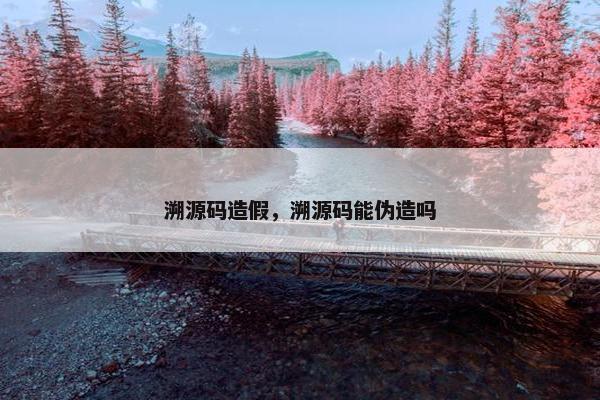 溯源码造假，溯源码能伪造吗