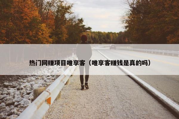 热门网赚项目唯享客（唯享客赚钱是真的吗）