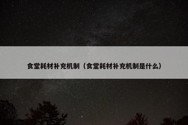 食堂耗材补充机制（食堂耗材补充机制是什么）