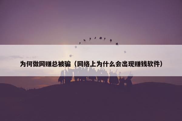 为何做网赚总被骗（网络上为什么会出现赚钱软件）