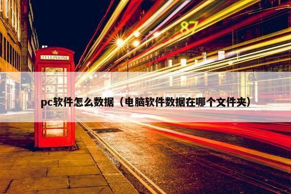 pc软件怎么数据（电脑软件数据在哪个文件夹）