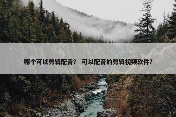 哪个可以剪辑配音？ 可以配音的剪辑视频软件？