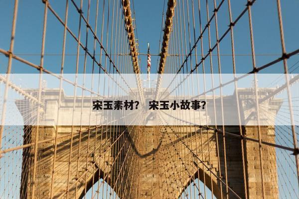 宋玉素材？ 宋玉小故事？
