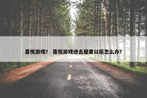 喜悦游戏？ 喜悦游戏进去屋里以后怎么办？