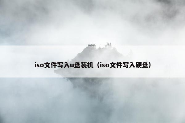 iso文件写入u盘装机（iso文件写入硬盘）