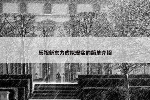 乐视新东方虚拟现实的简单介绍