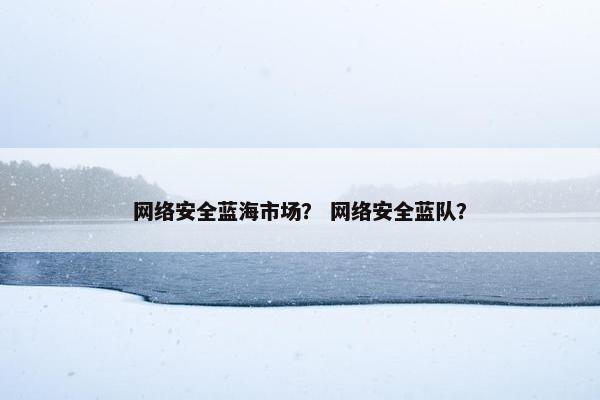 网络安全蓝海市场？ 网络安全蓝队？
