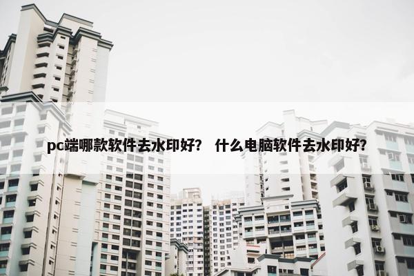 pc端哪款软件去水印好？ 什么电脑软件去水印好？