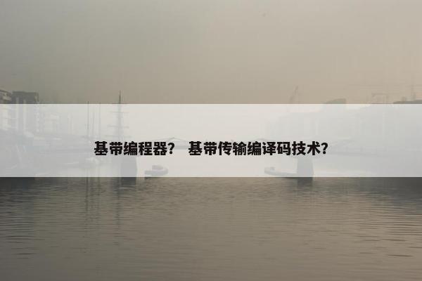 基带编程器？ 基带传输编译码技术？