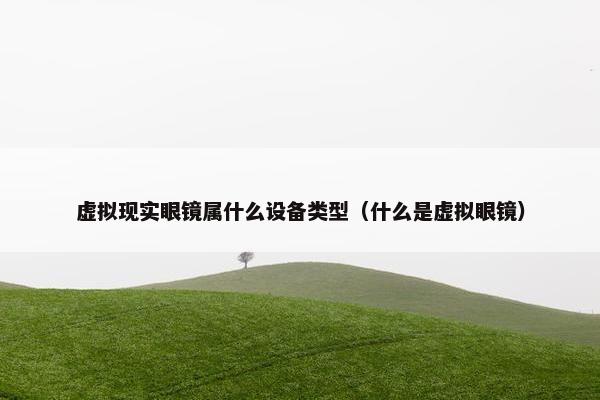 虚拟现实眼镜属什么设备类型（什么是虚拟眼镜）