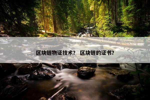 区块链物证技术？ 区块链的证书？