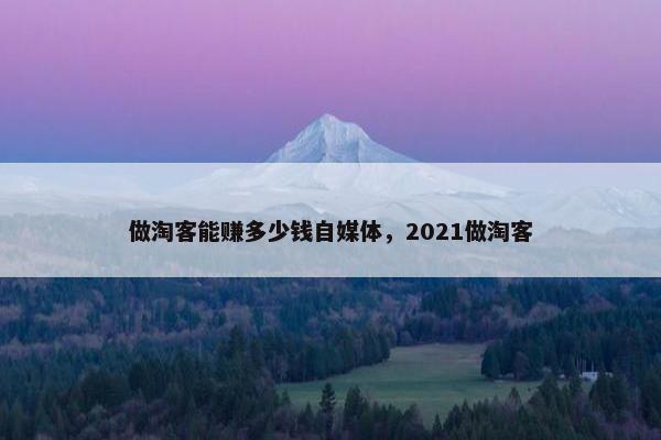 做淘客能赚多少钱自媒体，2021做淘客