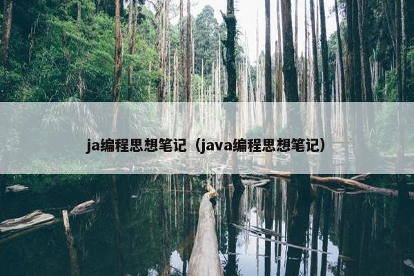 ja编程思想笔记（java编程思想笔记）
