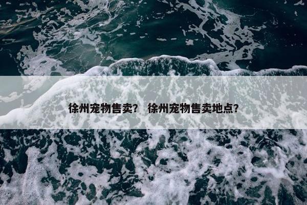 徐州宠物售卖？ 徐州宠物售卖地点？