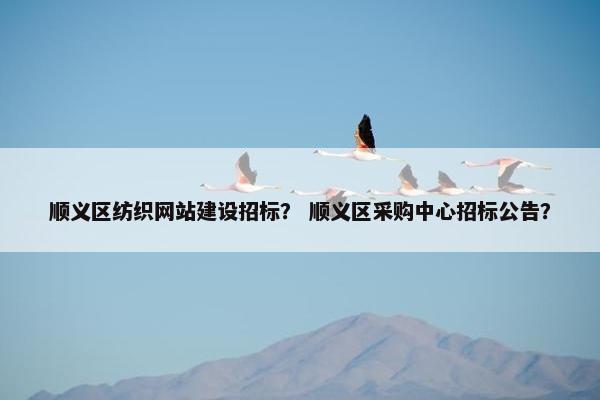 顺义区纺织网站建设招标？ 顺义区采购中心招标公告？
