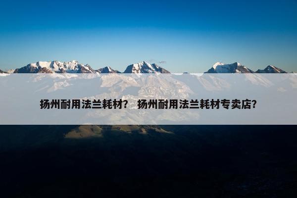 扬州耐用法兰耗材？ 扬州耐用法兰耗材专卖店？