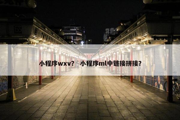 小程序wxv？ 小程序ml中链接拼接？