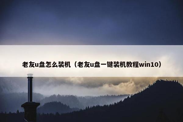 老友u盘怎么装机（老友u盘一键装机教程win10）