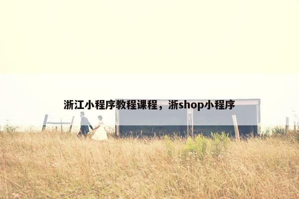 浙江小程序教程课程，浙shop小程序