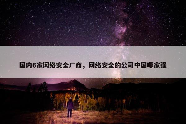 国内6家网络安全厂商，网络安全的公司中国哪家强
