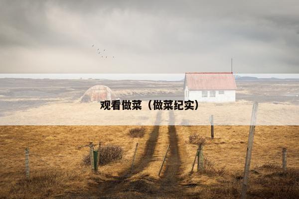 观看做菜（做菜纪实）