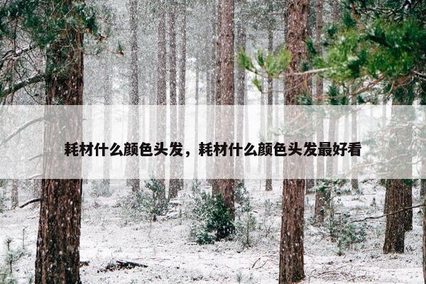 耗材什么颜色头发，耗材什么颜色头发最好看