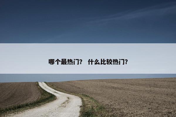 哪个最热门？ 什么比较热门？