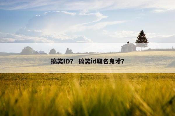 搞笑ID？ 搞笑id取名鬼才？
