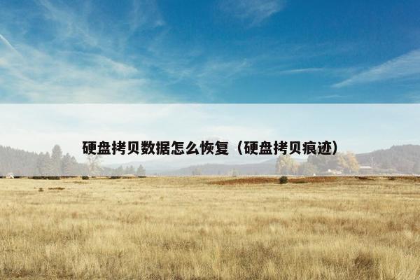 硬盘拷贝数据怎么恢复（硬盘拷贝痕迹）