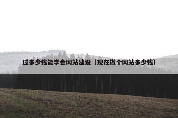过多少钱能学会网站建设（现在做个网站多少钱）