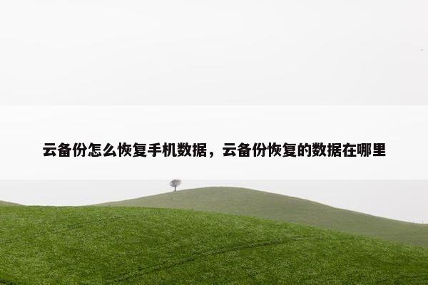云备份怎么恢复手机数据，云备份恢复的数据在哪里