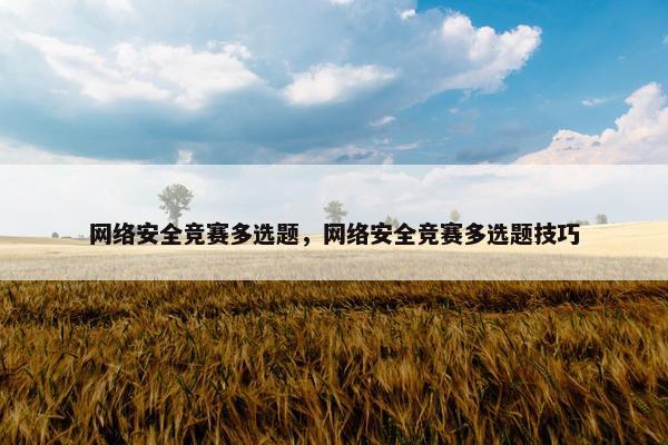 网络安全竞赛多选题，网络安全竞赛多选题技巧