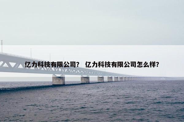 亿力科技有限公司？ 亿力科技有限公司怎么样？
