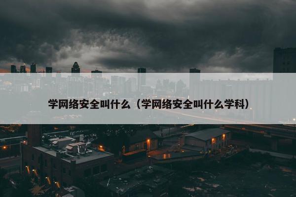 学网络安全叫什么（学网络安全叫什么学科）