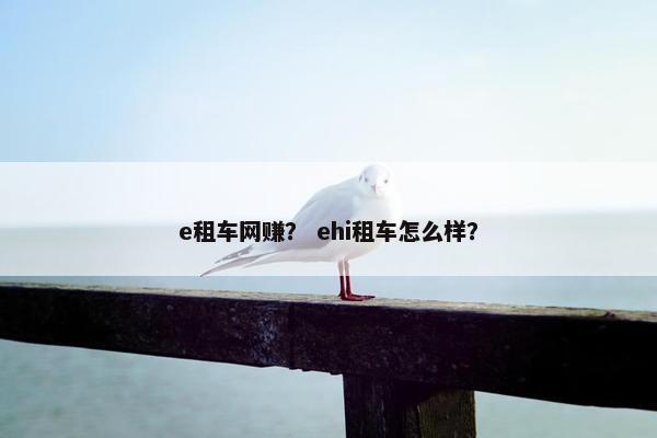 e租车网赚？ ehi租车怎么样？