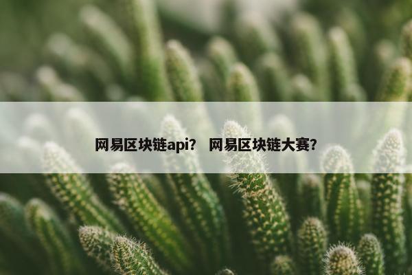 网易区块链api？ 网易区块链大赛？