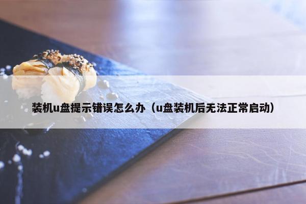 装机u盘提示错误怎么办（u盘装机后无法正常启动）