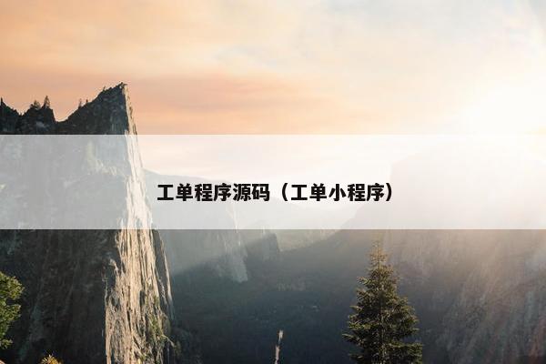 工单程序源码（工单小程序）