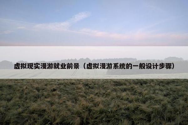 虚拟现实漫游就业前景（虚拟漫游系统的一般设计步骤）