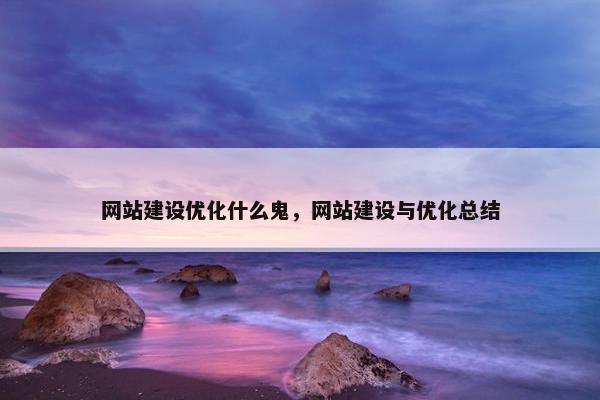 网站建设优化什么鬼，网站建设与优化总结