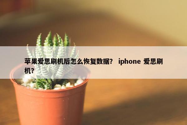 苹果爱思刷机后怎么恢复数据？ iphone 爱思刷机？