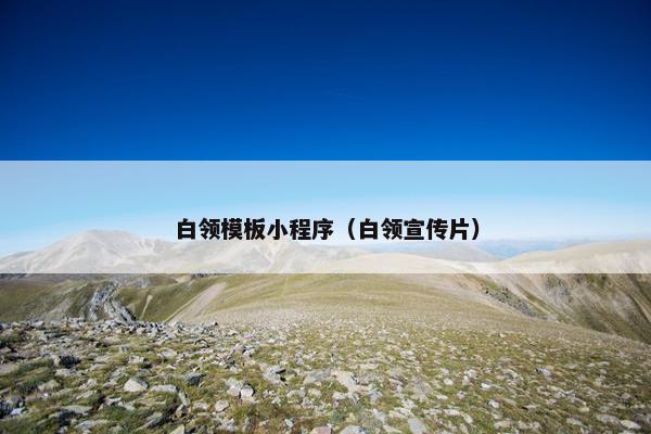 白领模板小程序（白领宣传片）