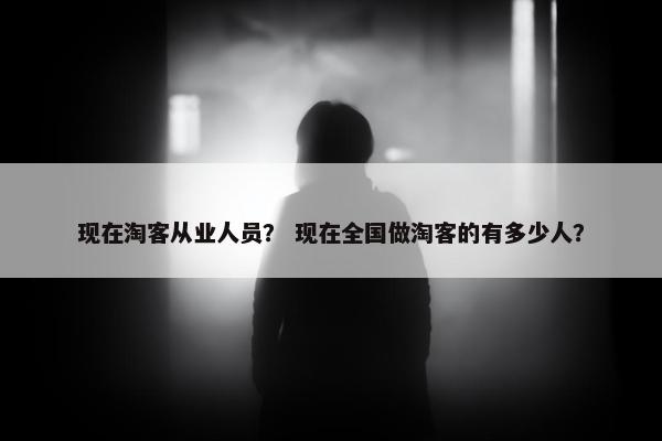 现在淘客从业人员？ 现在全国做淘客的有多少人？