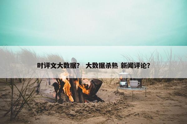 时评文大数据？ 大数据杀熟 新闻评论？
