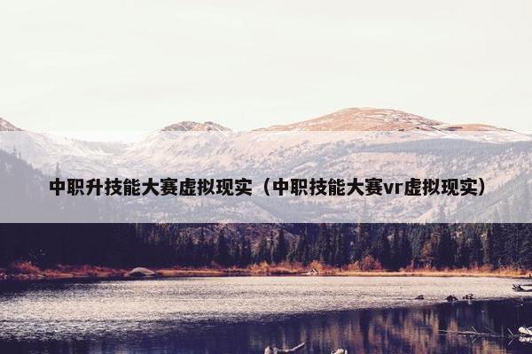 中职升技能大赛虚拟现实（中职技能大赛vr虚拟现实）