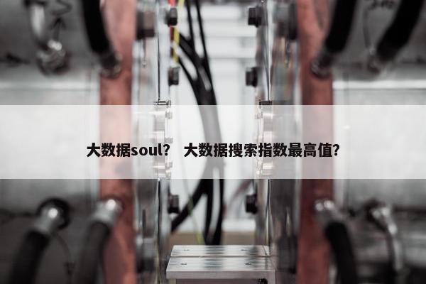 大数据soul？ 大数据搜索指数最高值？