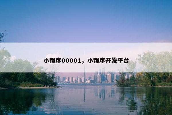 小程序00001，小程序开发平台
