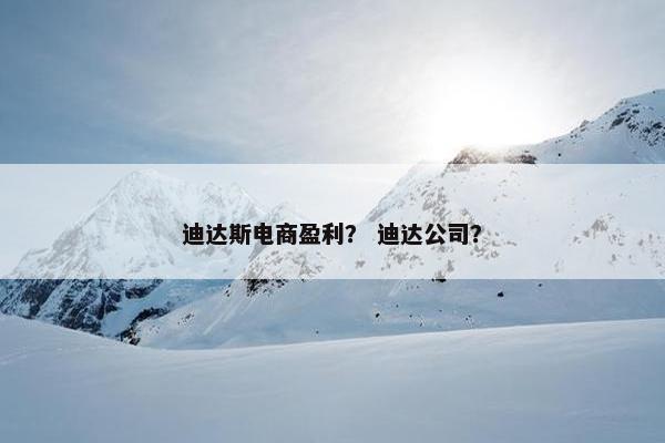 迪达斯电商盈利？ 迪达公司？